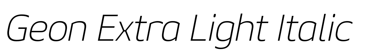 Geon Extra Light Italic